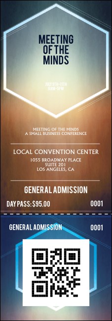 Faded Colors QR Event Ticket Product Front