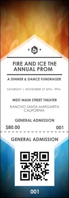 Fire and Ice QR Event Ticket Product Front