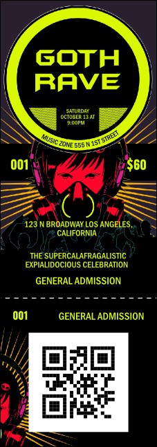 Goth Rave QR Event Ticket Product Front