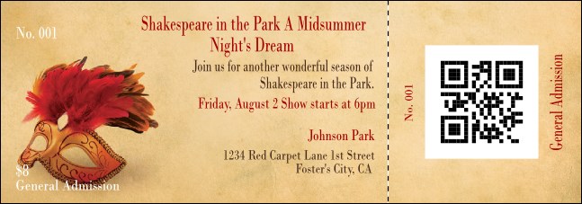 Mask QR Event Ticket