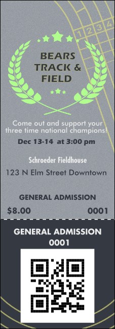 Track and Field QR Event Ticket