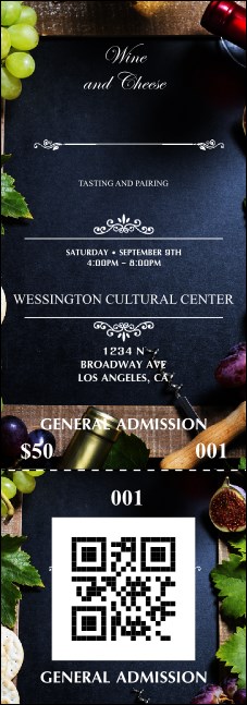 Vineyard QR Event Ticket Product Front