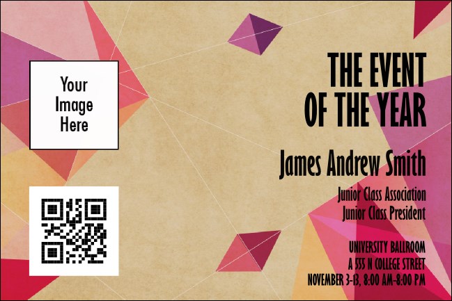 Abstract Geometric Triangles Economy Event Badge