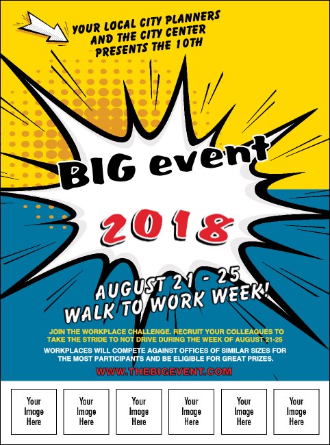 Retro Comic Book Logo Flyer Product Front