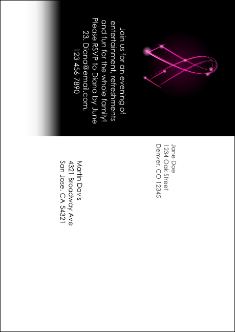 Breast Cancer Ribbon Sparkle Postcard Mailer Product Back