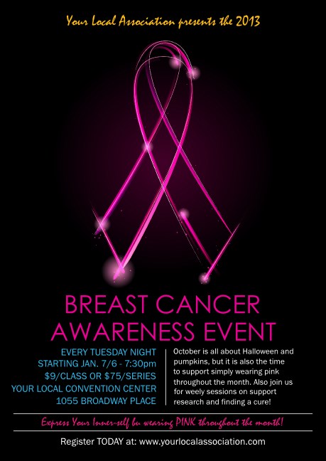 Breast Cancer Ribbon Sparkle Postcard Mailer Product Front