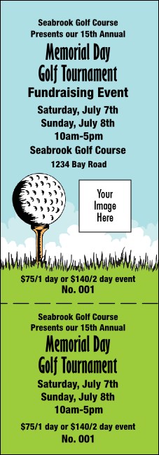 Golf Event Ticket Product Front