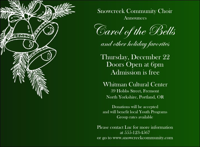 Christmas Bells Invitation 001 Product Front