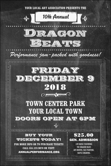 Retro Chalkboard Poster Product Front