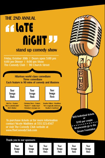 Comedy Retro Microphone Poster Product Front