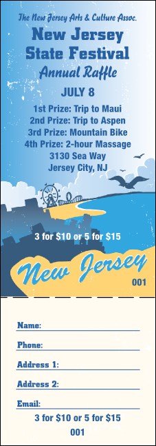 New Jersey Raffle Ticket