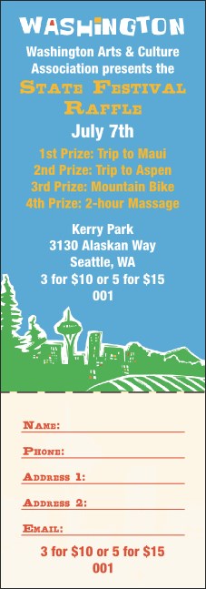 Washington Raffle Ticket Product Front