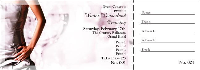 Dinner Dance Raffle Ticket Product Front