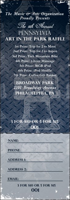 Pennsylvania Raffle Ticket