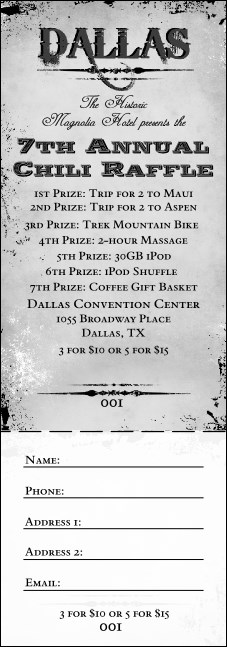 Dallas Raffle Ticket