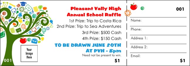 School Tree Raffle Ticket Product Front