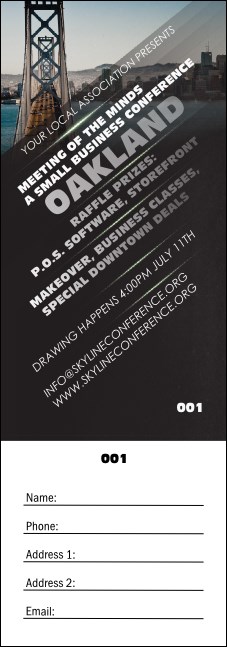 Oakland Raffle Ticket Product Front