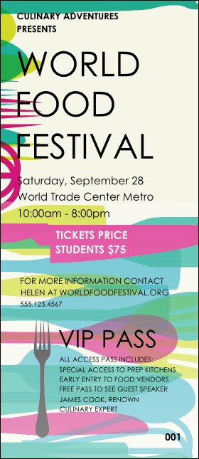 World Food Festival VIP Pass Product Front