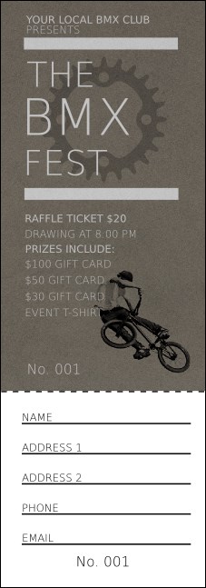 BMX Raffle Ticket Product Front