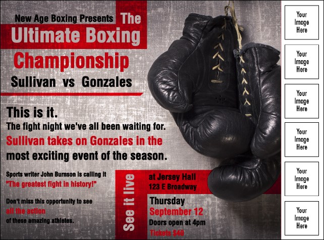 Boxing Gloves Logo Flyer Product Front