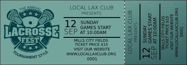 Lacrosse Event Ticket Product Front