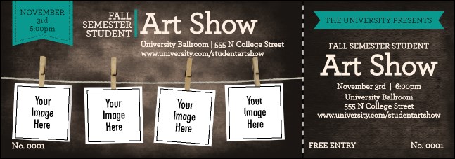 Image Upload Polaroid Event Ticket Product Front