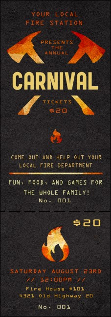 Fire Department Event Ticket Product Front