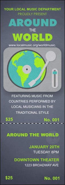 World Music Event Ticket Product Front