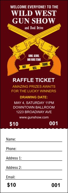 Gun Show Raffle Ticket Product Front