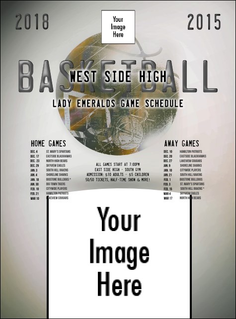 Basketball Schedule Flyer Product Front