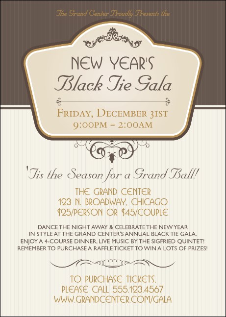 Classic Brown Pinstripe Club Flyer